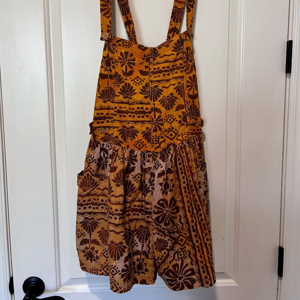 Free People Mustard Yellow and Brown Printed Swim Coverup